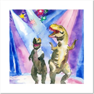 T-Rex Couple Dancing Posters and Art